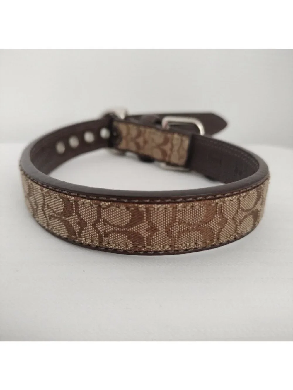Coach Signature Pet Choker Beige & Brown Small 4003 New